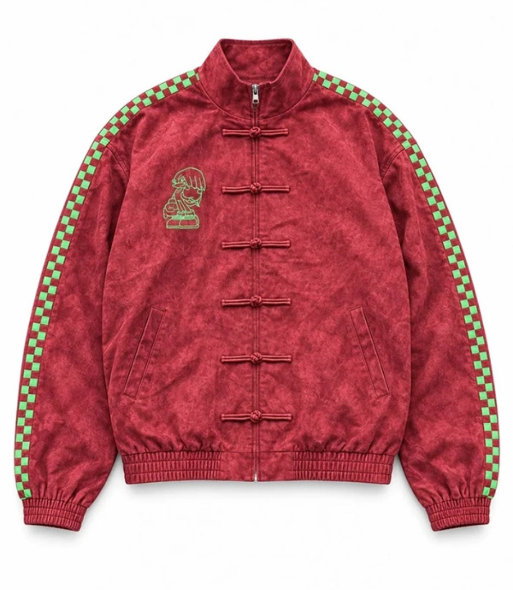 Neptun x Sonic Red Suede Varsity Jacket 1 Neptun x Sonic Red Suede Varsity Jacket 1