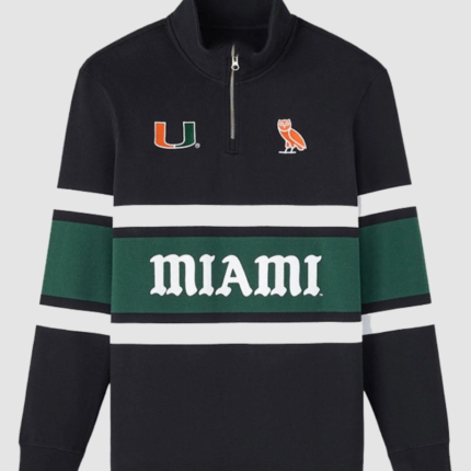 OVO University of Miami Quarter-Zip Rugby Pullover 1