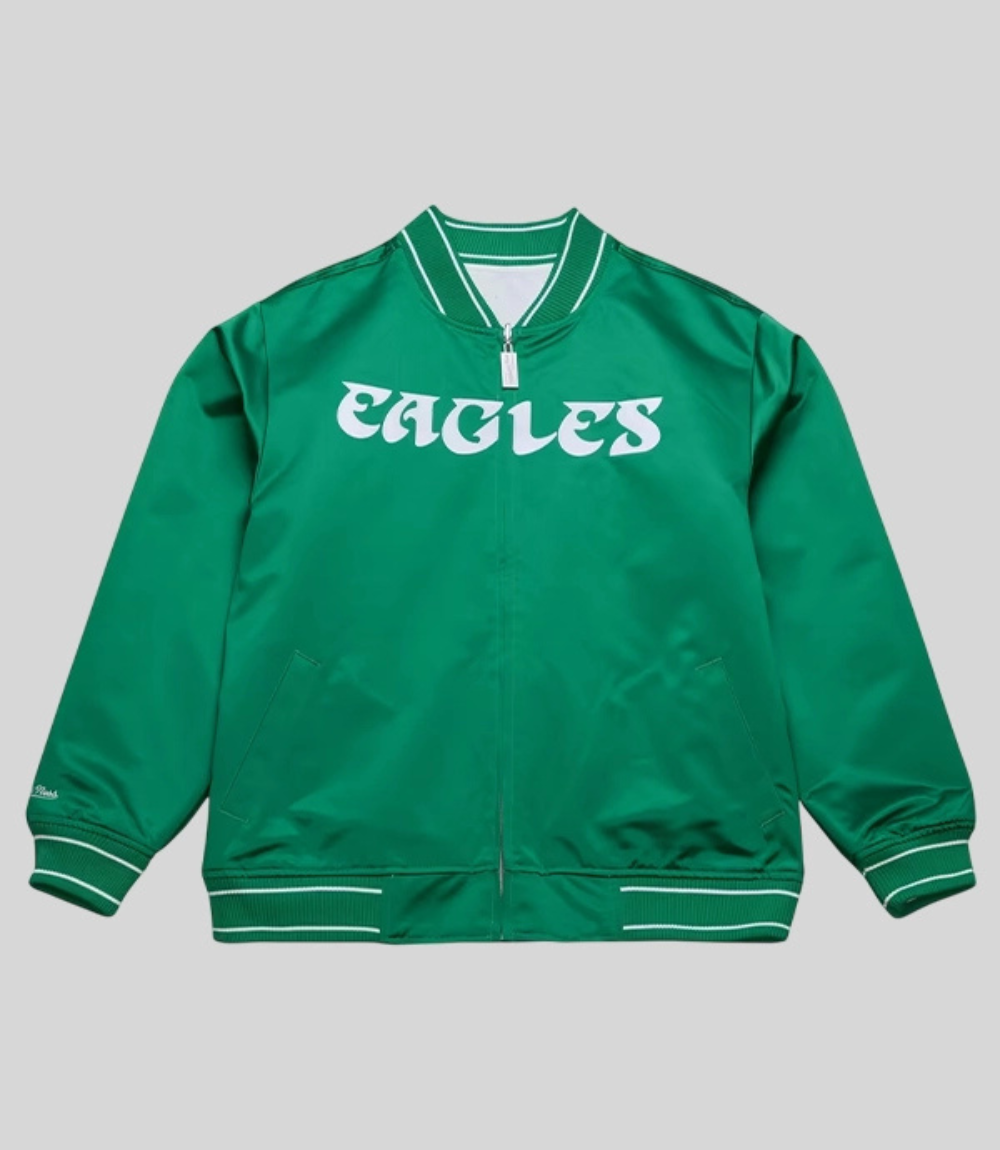 Philadelphia Eagles Reversible Satin Bomber Jacket 1 Philadelphia Eagles Reversible Satin Bomber Jacket 1