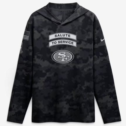 San Francisco 49ers 2026 Salute to Service Hooded Long-Sleeve Shirt 1