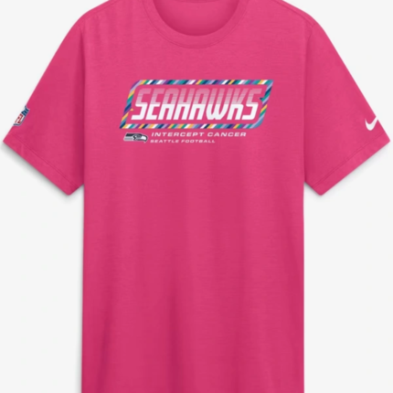 Seattle Seahawks Women’s 2026 Pink Crucial Catch T-Shirt 1