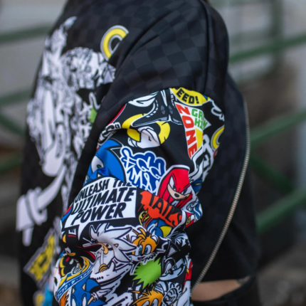 Sonic Sticker Bomb Varsity Bomber Jacket 2