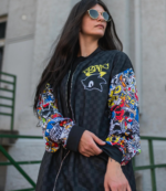 Sonic Sticker Bomb Varsity Bomber Jacket 3