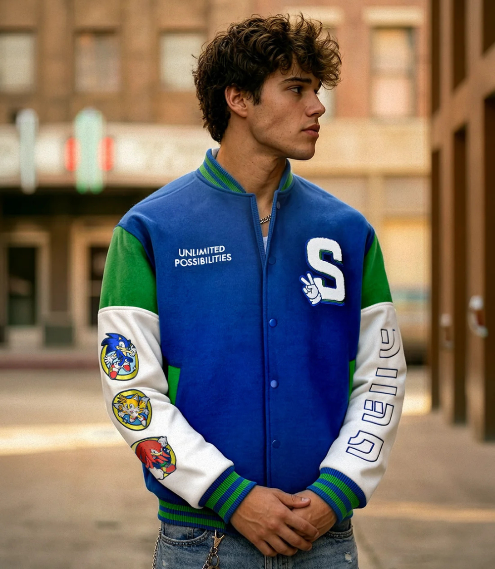 Sonic the Hedgehog 35th Anniversary Letterman Jacket 1 Sonic the Hedgehog 35th Anniversary Letterman Jacket 1