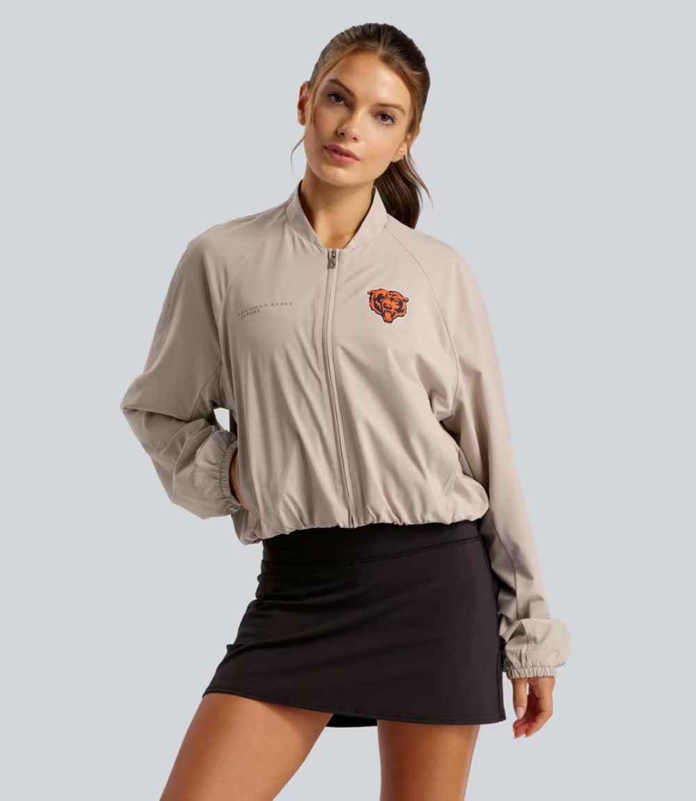 lululemon Women’s Chicago Bears Downtown Tan Breezily Full-Zip Bomber Jacket lululemon Women’s Chicago Bears Downtown Tan Breezily Full-Zip Bomber Jacket