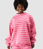 2026 Pink Aid x Parke Striped Mockneck Sweatshirt