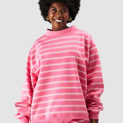 2026 Pink Aid x Parke Striped Mockneck Sweatshirt