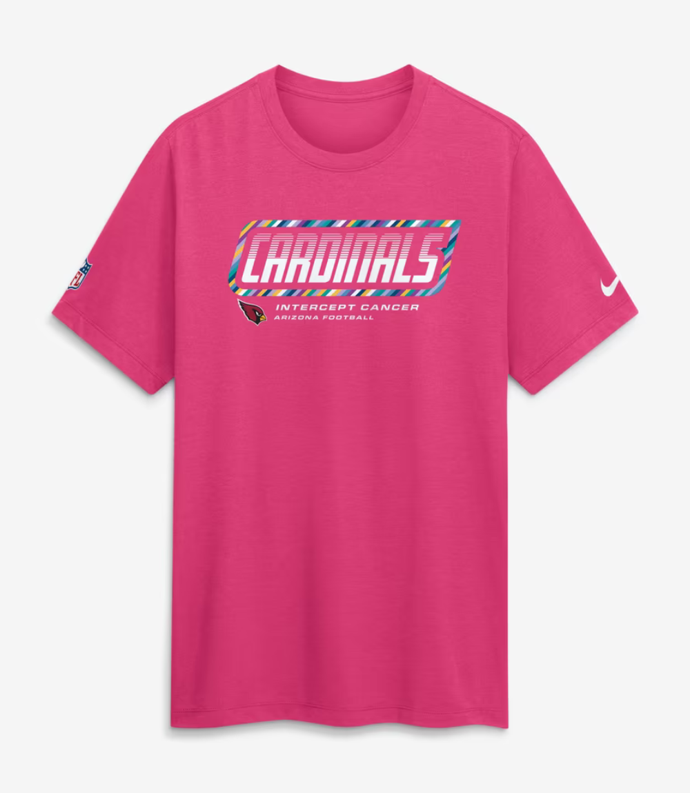 Arizona Cardinals 2026 Pink Crucial Catch T-Shirt Arizona Cardinals 2026 Pink Crucial Catch T-Shirt