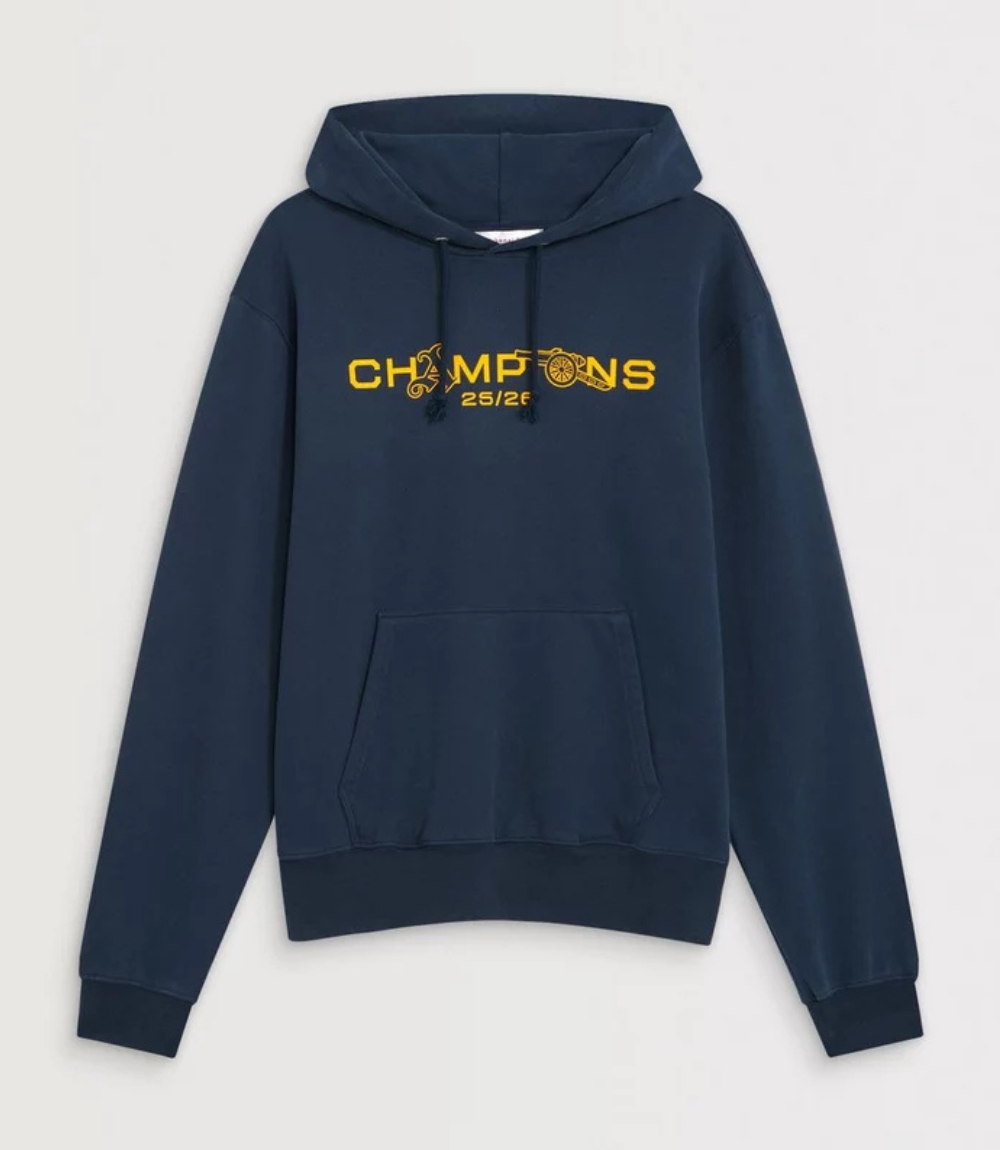 Arsenal Champions Squad 2526 Navy Hoodie Arsenal Champions Squad 2526 Navy Hoodie