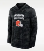 Browns 2026 Salute to Service Hooded Long Sleeve T-Shirt 3