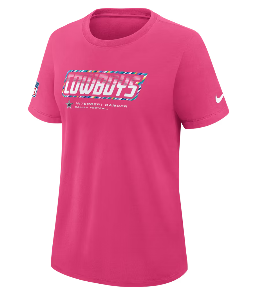 Dallas Cowboys 2026 Pink Crucial Catch T-Shirt Dallas Cowboys 2026 Pink Crucial Catch T-Shirt