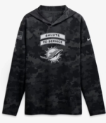 Dolphins 2026 Salute to Service Hooded Long Sleeve Tee