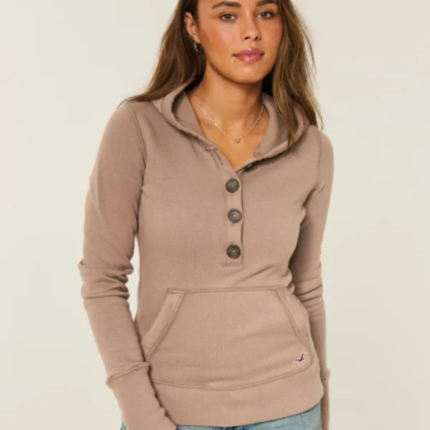 Hollister Classic Henley Pullover Hoodie