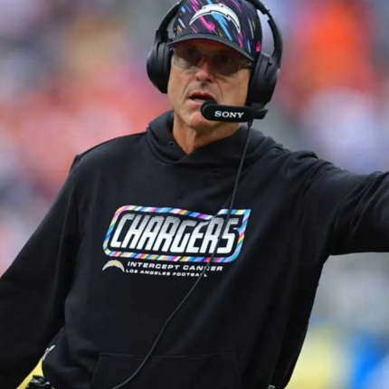 Jim Harbaugh Chargers Crucial Catch Pullover Hoodie