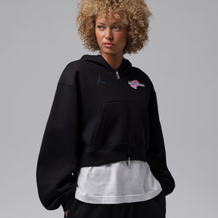 Jordan Brooklyn x Nike Space Jam Black Cropped Hoodie