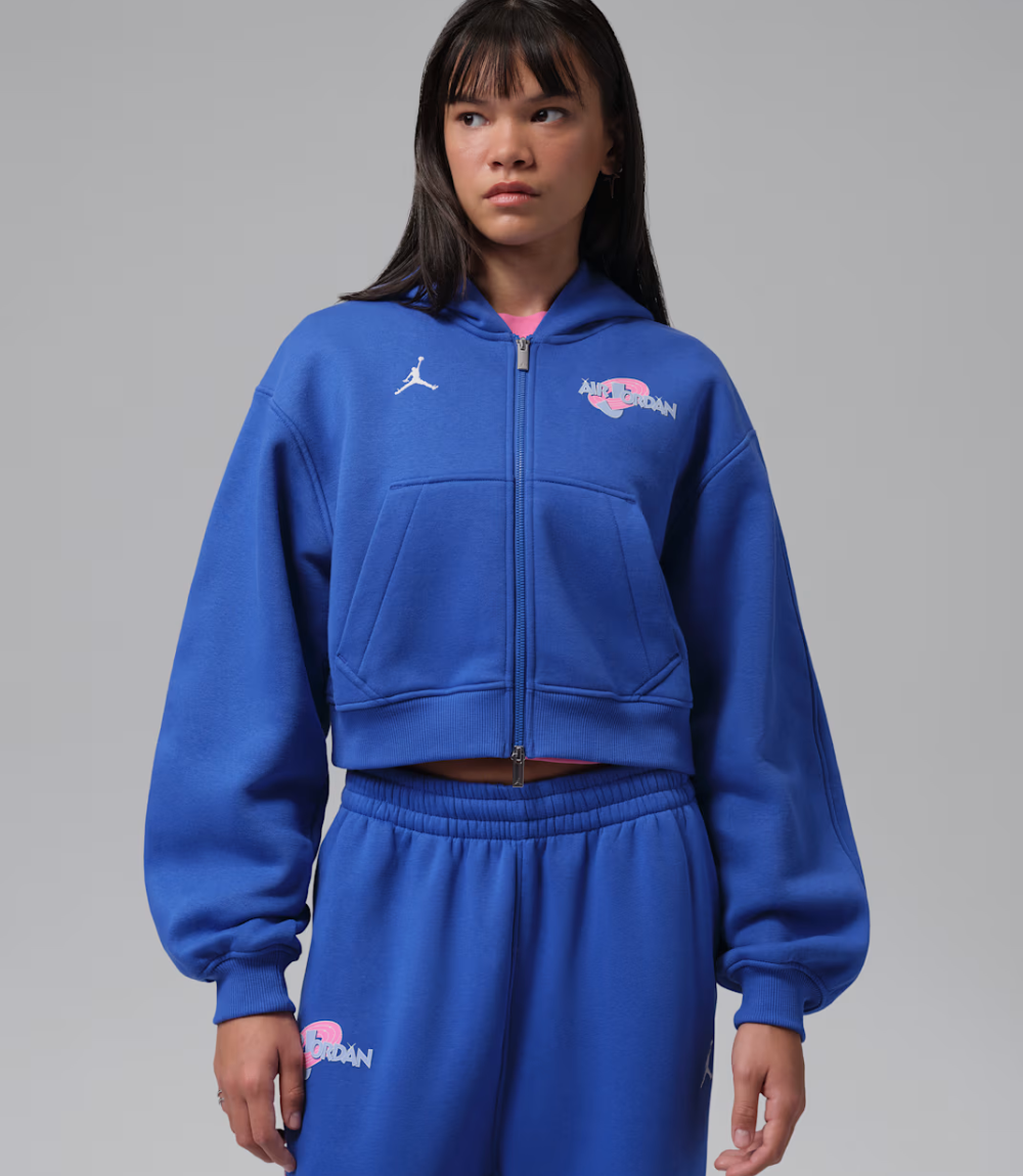 Jordan Brooklyn x Nike Space Jam Blue Cropped Hoodie Jordan Brooklyn x Nike Space Jam Blue Cropped Hoodie