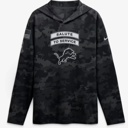 Lions 2026 Salute to Service Hooded Long Sleeve Tee