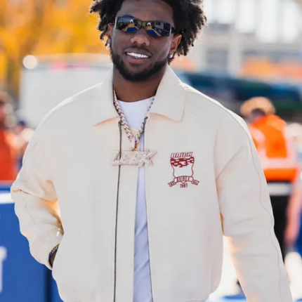 Malik Nabers Nigel Sylvester Avirex Icon Brick Jacket
