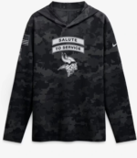 Minnesota Vikings 2026 Salute to Service Hooded Long Sleeve T-Shirt