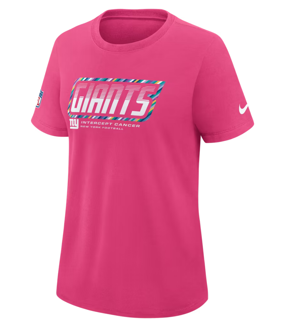 New York Giants 2026 Pink Crucial Catch T-Shirt New York Giants 2026 Pink Crucial Catch T-Shirt