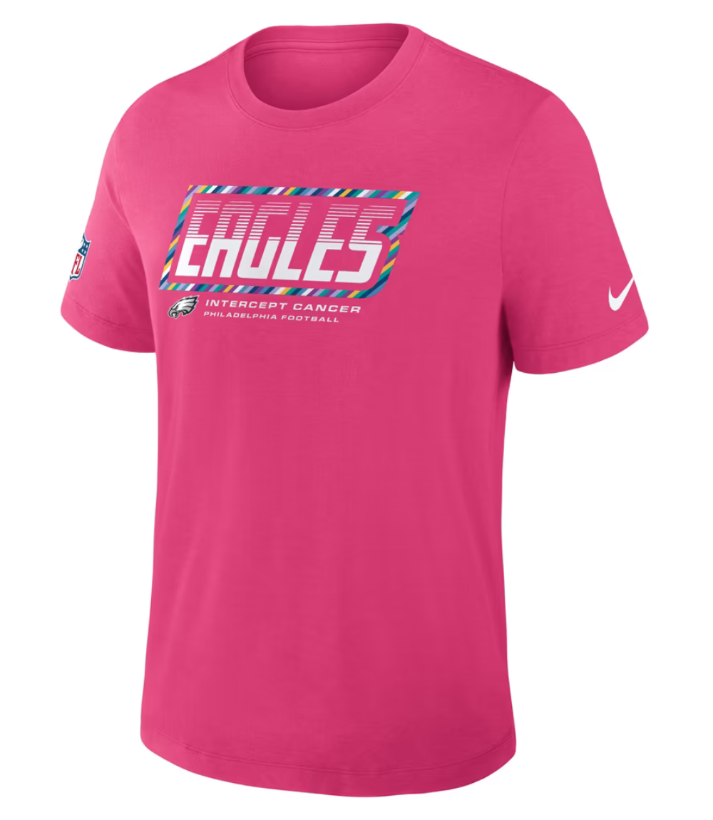 Philadelphia Eagles 2026 Pink Crucial Catch T-Shirt Philadelphia Eagles 2026 Pink Crucial Catch T-Shirt