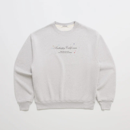 Studded Script Midweight Fleece Crewneck Sweatshirt