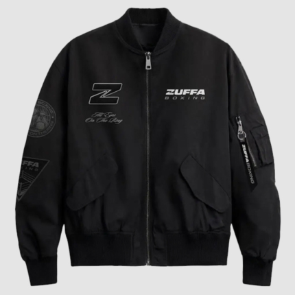 Zuffa Boxing Black Full-Zip Bomber Jacket